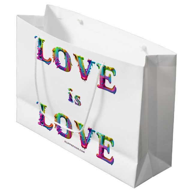 SlipperyJoe love is love dripping melting dynamic  Large Gift Bag (Front Angled)