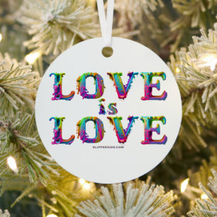 SlipperyJoe love is love dripping melting dynamic  Metal Tree Decoration