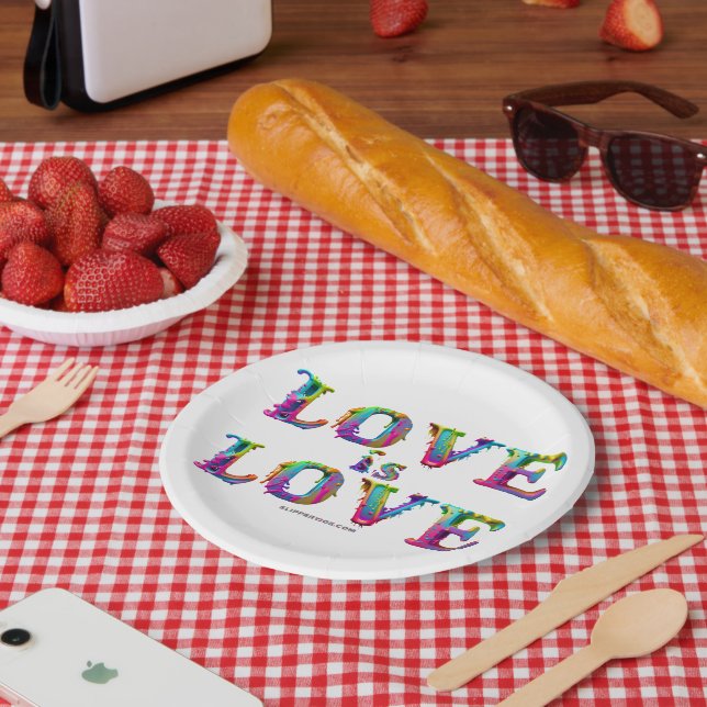 SlipperyJoe love is love dripping melting dynamic  Paper Plate (Picnic)