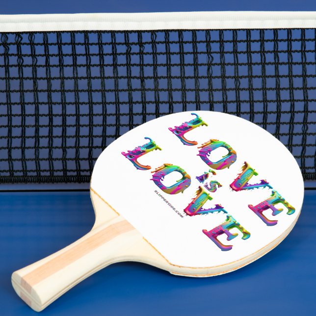 SlipperyJoe love is love dripping melting dynamic  Ping Pong Paddle (Insitu)