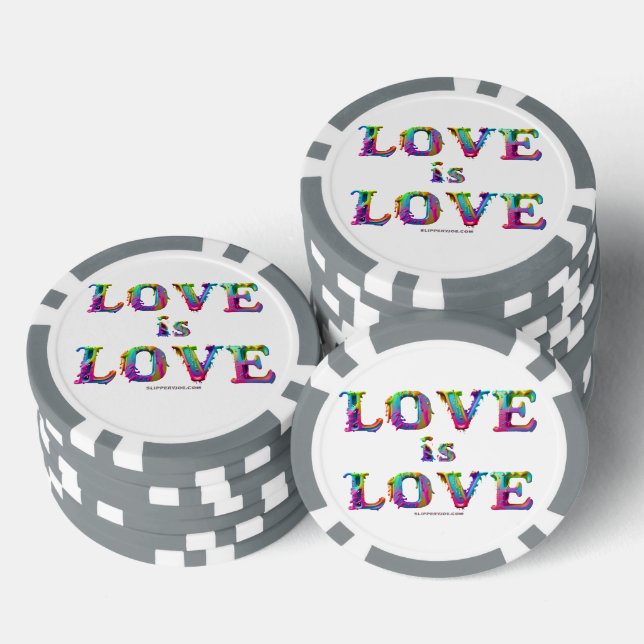 SlipperyJoe love is love dripping melting dynamic  Poker Chips (Stack)
