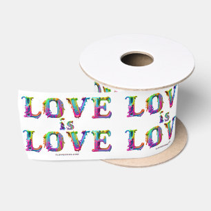 SlipperyJoe love is love dripping melting dynamic Satin Ribbon