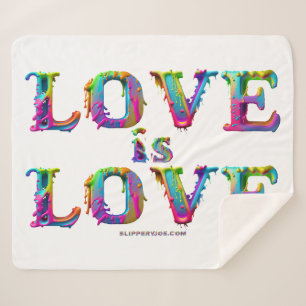 SlipperyJoe love is love dripping melting dynamic  Sherpa Blanket