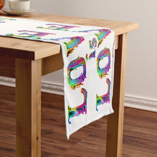 SlipperyJoe love is love dripping melting dynamic  Short Table Runner (In Situ)