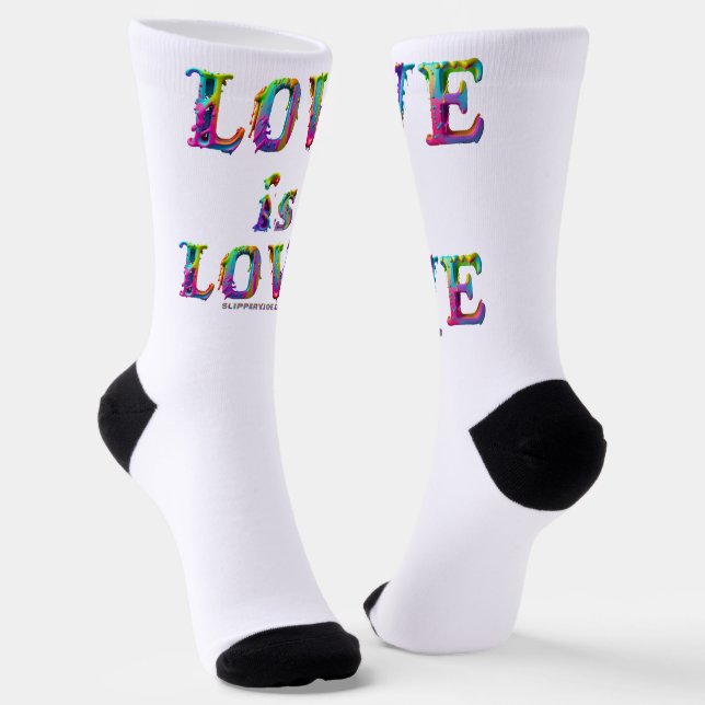 SlipperyJoe love is love dripping melting dynamic  Socks (Angled)