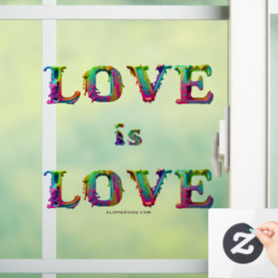 SlipperyJoe love is love dripping melting dynamic  Window Cling