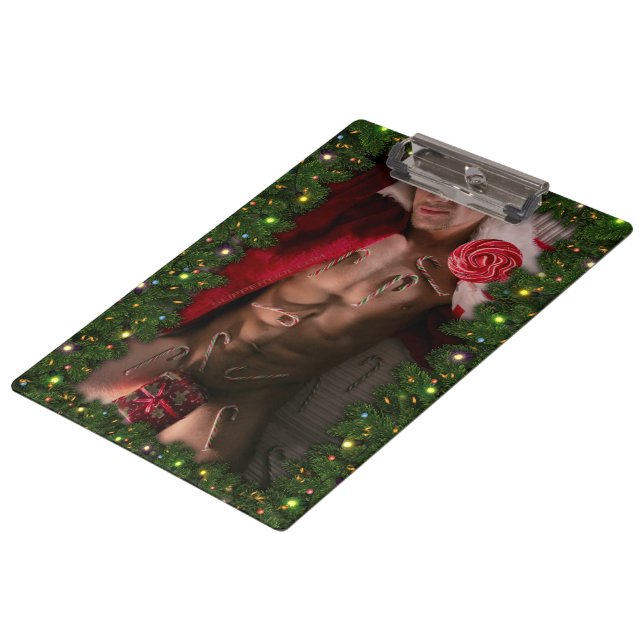 SlipperyJoe male chest six pack stomach bare torso Clipboard (Angled)