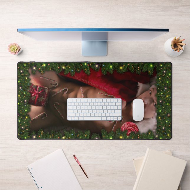 SlipperyJoe male chest six pack stomach bare torso Desk Mat (Office 1)