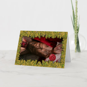 SlipperyJoe male chest six pack stomach bare torso Foil Holiday Card