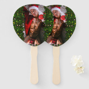 SlipperyJoe male chest six pack stomach bare torso Hand Fan