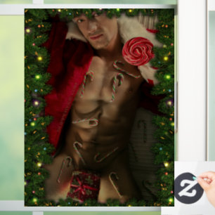 SlipperyJoe male chest six pack stomach bare torso Window Cling