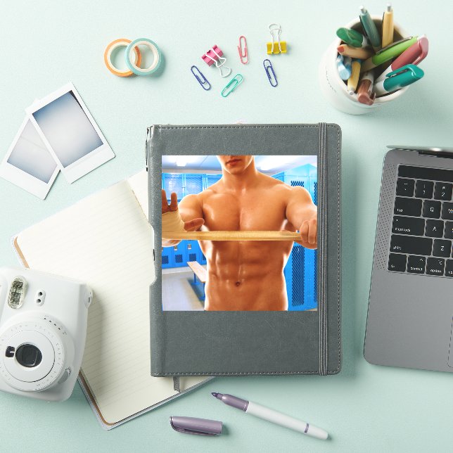 SlipperyJoe muscular man abs locker room tiled flo (iPad Cover)