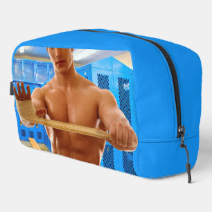 SlipperyJoe muscular man abs locker room tiled flo Dopp Kit