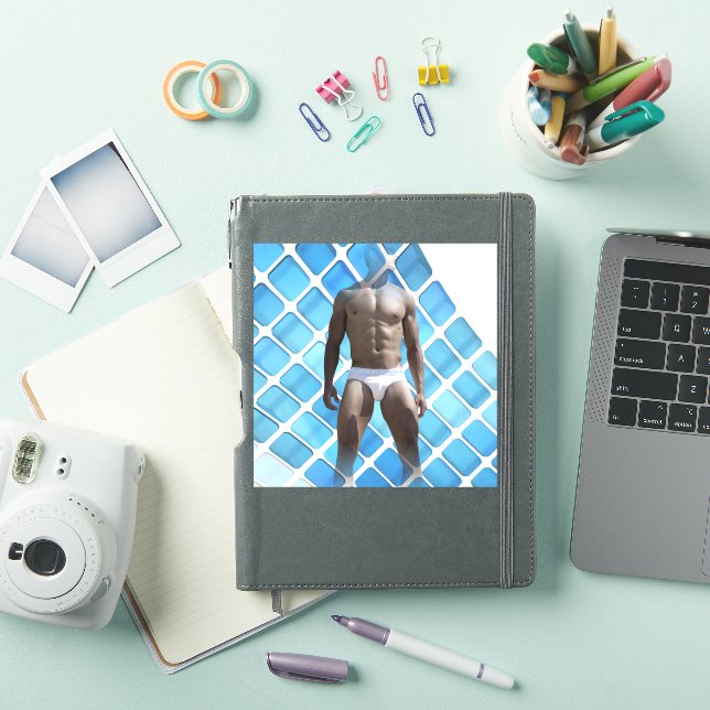 SlipperyJoe muscular man six-pack abs male white u (iPad Cover)