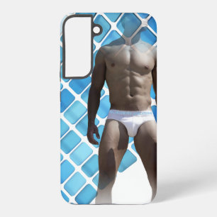 SlipperyJoe muscular man six-pack abs male white u Samsung Galaxy Case