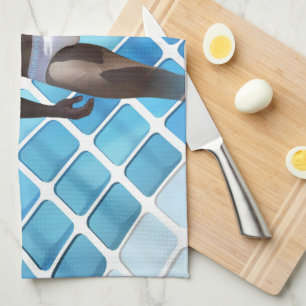 SlipperyJoe muscular man six-pack abs male white u Tea Towel