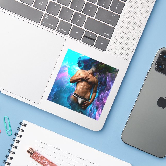 SlipperyJoe muscular man underwear bulge vibrant h (Laptop w/ iPhone)