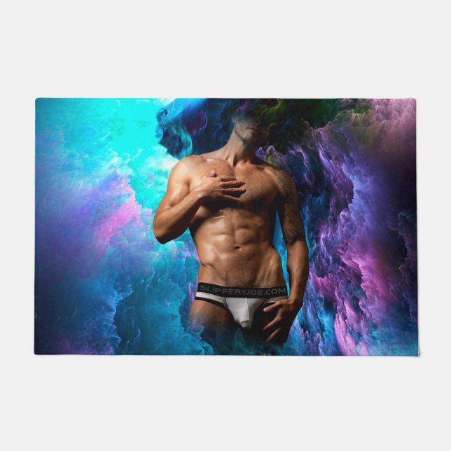 SlipperyJoe muscular man underwear bulge vibrant h Doormat (Front)