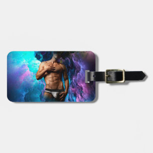 SlipperyJoe muscular man underwear bulge vibrant h Luggage Tag