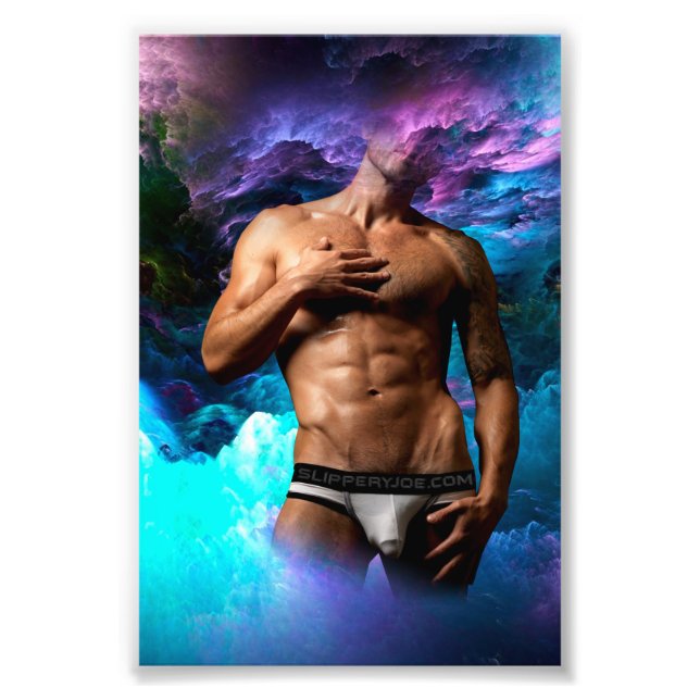 SlipperyJoe muscular man underwear bulge vibrant h Photo Print (Front)