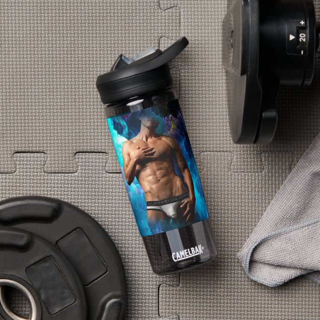 SlipperyJoe muscular man underwear bulge vibrant h Water Bottle (Gym)