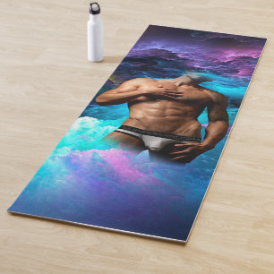 SlipperyJoe muscular man underwear bulge vibrant h Yoga Mat