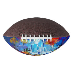SlipperyJoe NYC graffiti moon surrounded swirling  American Football