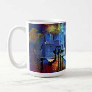 SlipperyJoe NYC graffiti moon surrounded swirling Coffee Mug