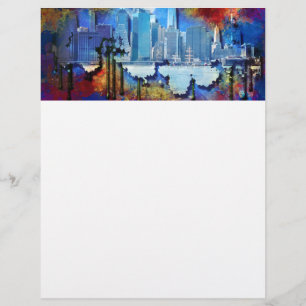 SlipperyJoe NYC graffiti moon surrounded swirling  Custom Letterhead