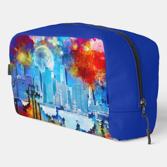 SlipperyJoe NYC graffiti moon surrounded swirling  Dopp Kit (Right Corner)