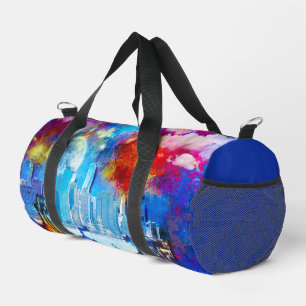 SlipperyJoe NYC graffiti moon surrounded swirling Duffle Bag