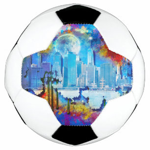 SlipperyJoe NYC graffiti moon surrounded swirling  Football
