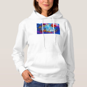 SlipperyJoe NYC graffiti moon surrounded swirling Hoodie