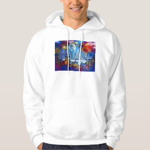 SlipperyJoe NYC graffiti moon surrounded swirling Hoodie