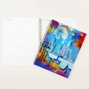 SlipperyJoe NYC graffiti moon surrounded swirling Planner