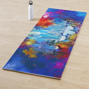 SlipperyJoe NYC graffiti moon surrounded swirling  Yoga Mat