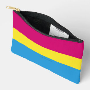 SlipperyJoe pansexual pride flag pink amber and cy Accessory Pouch