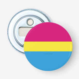 SlipperyJoe pansexual pride flag pink amber and cy Bottle Opener