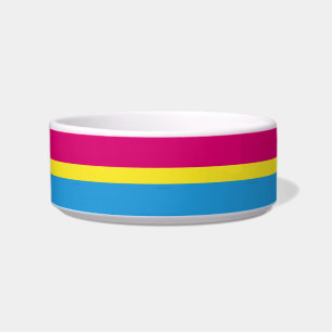 SlipperyJoe pansexual pride flag pink amber and cy Bowl