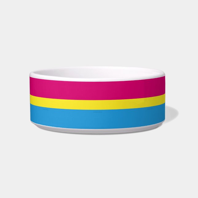 SlipperyJoe pansexual pride flag pink amber and cy Bowl (Front)