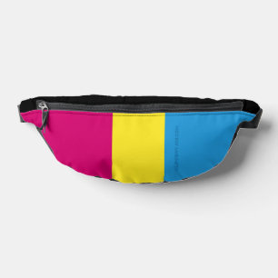 SlipperyJoe pansexual pride flag pink amber and cy Bum Bags