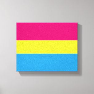 SlipperyJoe pansexual pride flag pink amber and cy Canvas Print