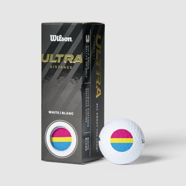 SlipperyJoe pansexual pride flag pink amber and cy Golf Balls (Packaging)
