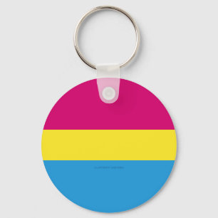 SlipperyJoe pansexual pride flag pink amber and cy Key Ring