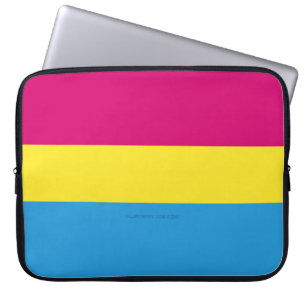 SlipperyJoe pansexual pride flag pink amber and cy Laptop Sleeve
