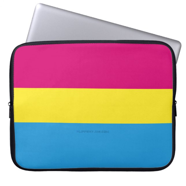SlipperyJoe pansexual pride flag pink amber and cy Laptop Sleeve (Front)