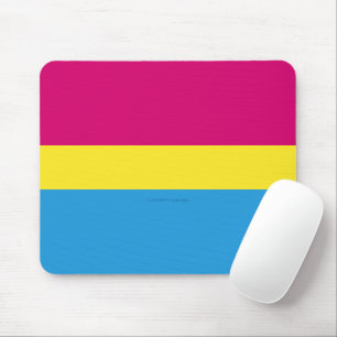 SlipperyJoe pansexual pride flag pink amber and cy Mouse Mat
