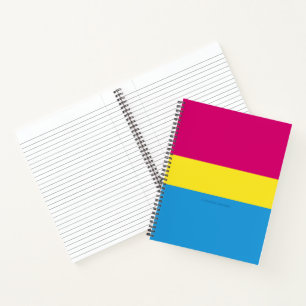 SlipperyJoe pansexual pride flag pink amber and cy Notebook