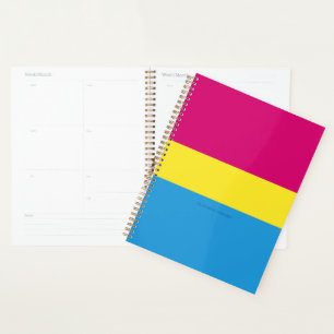 SlipperyJoe pansexual pride flag pink amber and cy Planner