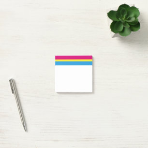 SlipperyJoe pansexual pride flag pink amber and cy Post-it Notes